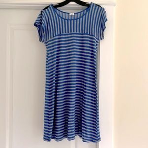 Splendid Cover-up Dress, Blue & Heather Grey Stripes; Sz Medium